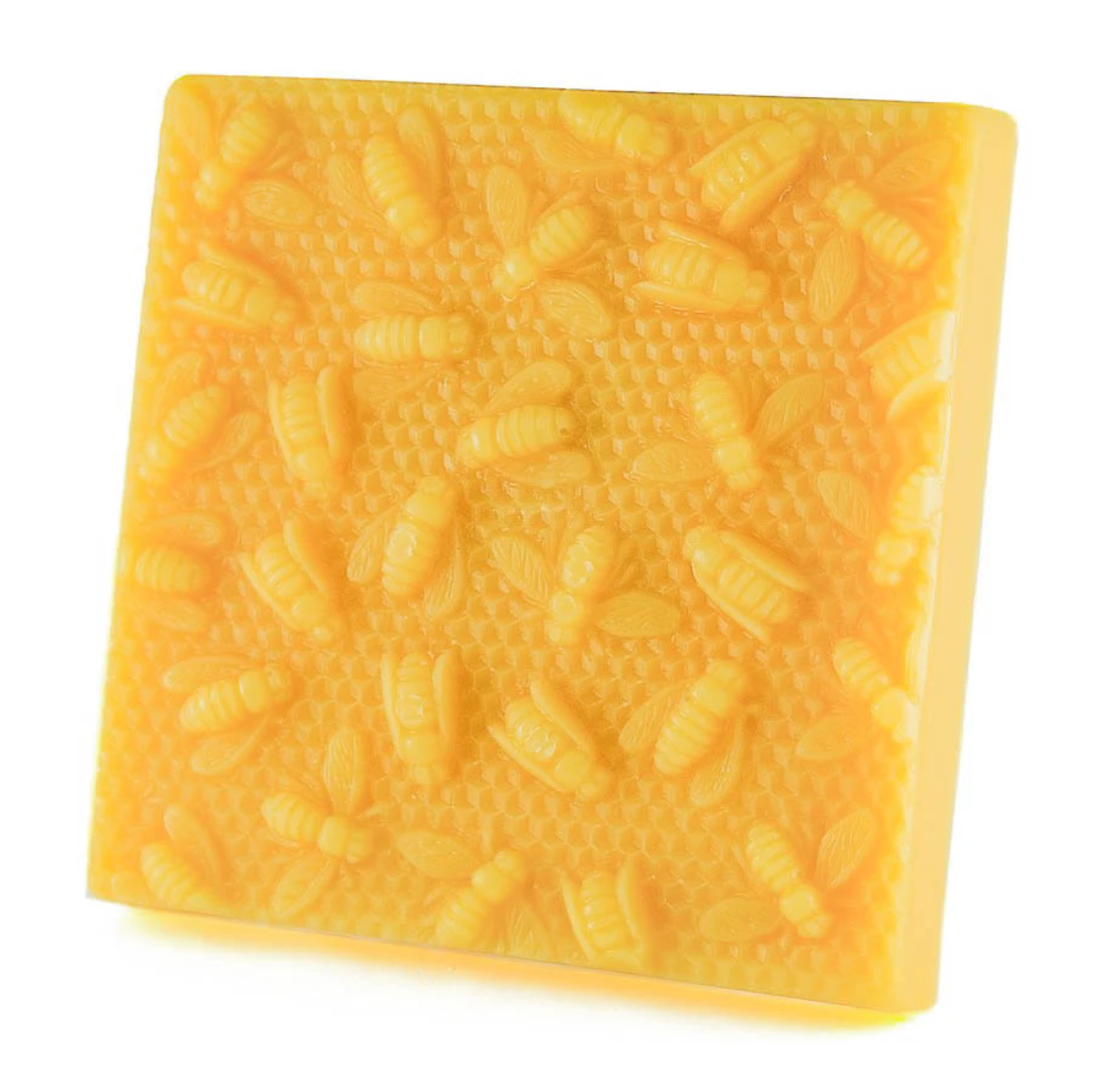 Beeswax Block 1 lb Bees On Honeycomb