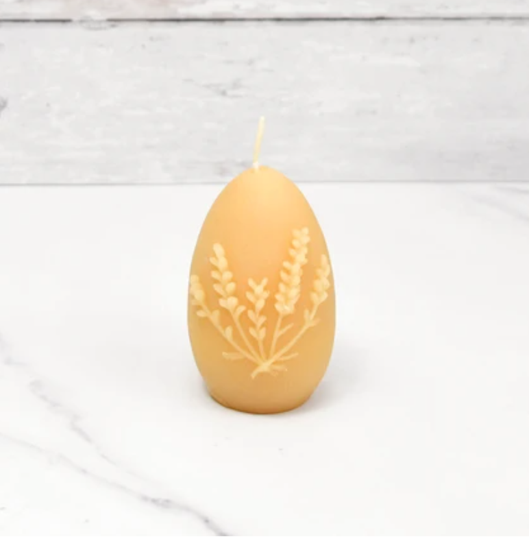 Beeswax Candle - Lavender Egg Ornamental